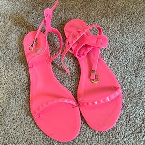 Hot pink jelly sandals